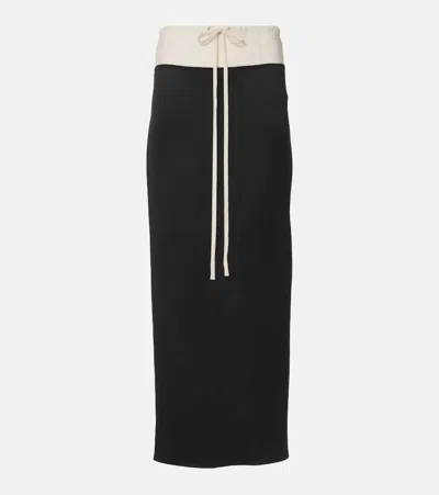 Khaite Chet Satin Maxi Skirt In 266 Black/cream