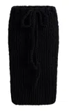 Khaite Chiara Hand-knit Silk-blend Midi Skirt In Black