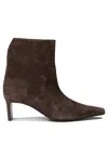 Khaite Brown Ona Ankle Boots In Black
