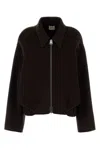 Khaite Chocolate Wool Oversize Odin Jacket In Brown