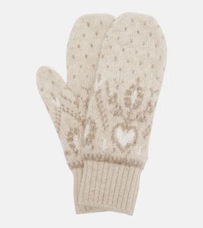 Khaite Christel Cashmere Mittens In Neutral