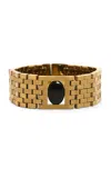 Khaite Chronos 18k Gold-plated Bracelet In Black