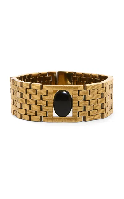 Khaite Chronos 18k Gold-plated Bracelet In Black