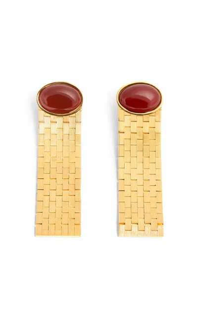 Khaite Chronos 18k Gold-plated Earrings In Red