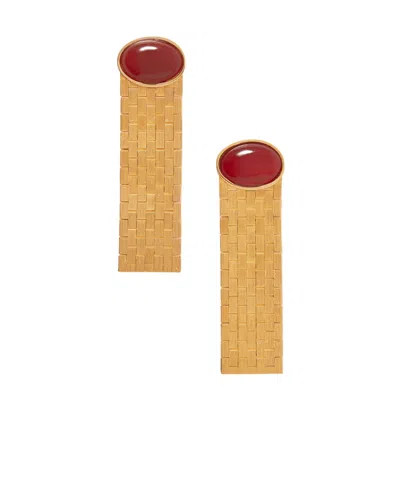Khaite Chronos Gold-plated Agate Earrings