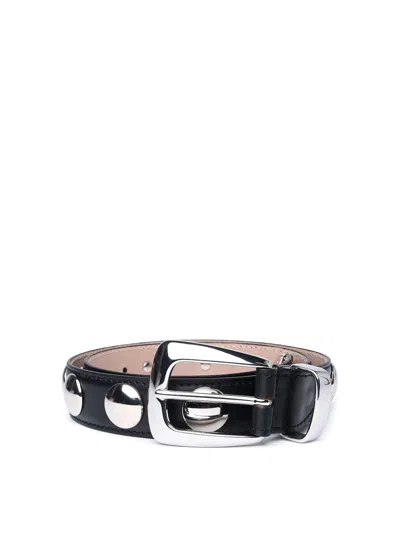 Khaite Black Leather Belt In Negro