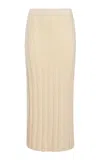 Khaite Claire Silk And Cashmere Maxi Skirt In Ivory