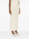 Khaite Off-white Claire Midi Skirt In White