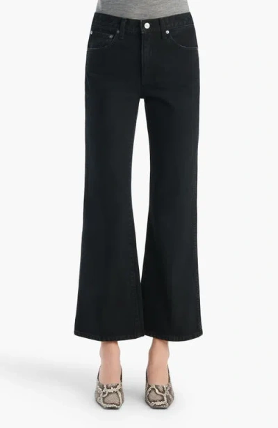 Khaite Clara Crop Flare Leg Jeans In Black