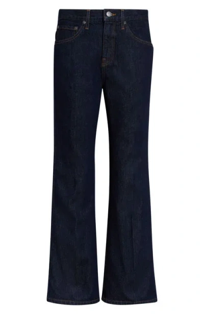 Khaite Clara Crop Flare Leg Jeans In Blue