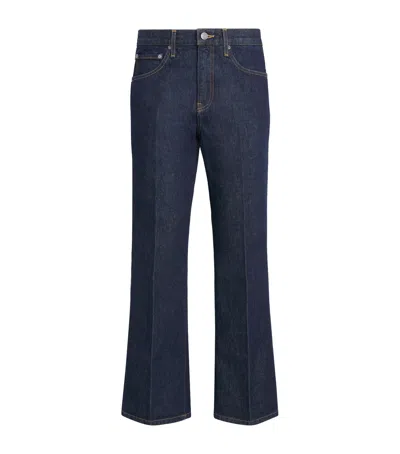Khaite Clara Cropped Flared Jeans In Blue