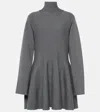 Khaite Clarice Wool-blend Mini Dress In Grey
