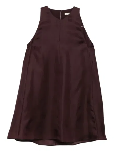 Khaite Clay Sleeveless Silk Dress In Brown