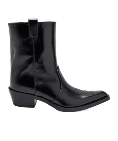 Khaite Clive 35 Leather Ankle Boots In Black