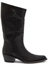 Khaite Clive 35 Leather Mid-calf Boots In Black