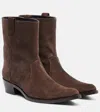 Khaite Clive 35 Suede Ankle Boots In Brown