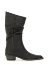 Khaite 45mm Leather Pointed-toe Boots In Black