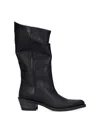 Khaite Clive Leather Mid-calf Boots In Black