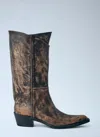 Khaite Calf Leather Pointed-toe Boots In Brown