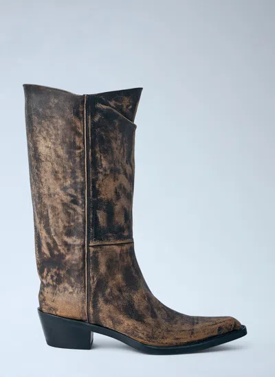 Khaite Calf Leather Pointed-toe Boots In Black