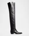 Khaite Clive Calfskin Over-the-knee Boots In Black