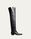 Khaite Clive Calfskin Over-the-knee Boots In Black