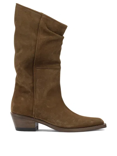 Khaite "clive" Cowboy Boots In Brown