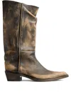 Khaite Calf Leather Pointed-toe Boots In Brown