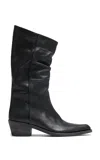 Khaite Clive Leather Boots In Black
