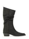 Khaite Clive Leather Boots In Black