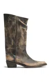 Khaite Clive Leather Boots In Brown