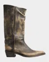 Khaite Calf Leather Pointed-toe Boots In Brown