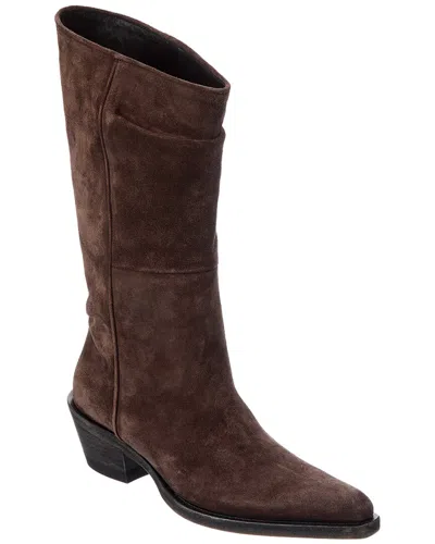 Khaite Clive Suede Boot In Animal Print