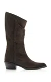 Khaite Clive Suede Knee Boots In Brown
