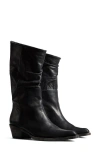 Khaite Clive Leather Mid-calf Boots In Black