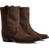 Khaite Brown Calf Leather Bos Taurus Ankle Boots In Brown
