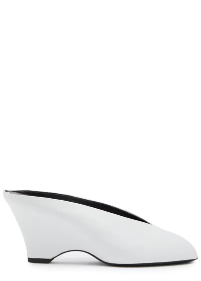 Khaite Cloak 75 Peep-toe Leather Mules In White