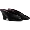 Khaite Apollo 75 Leather Wedge Mules In Black