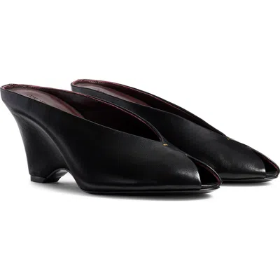 Khaite Cloak Peep Toe Mule In Black