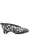 Khaite 70mm Metallic-studded Heeled Mules