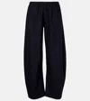 Khaite Clover Cotton Wide-leg Pants In Black
