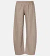 Khaite Clover Cotton Wide-leg Pants In Brown