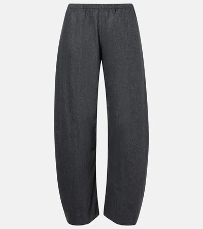 KHAITE CLOVER MID-RISE WOOL BARREL-LEG PANTS