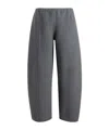 Khaite Elastic-waist Panelled Trousers In Gray