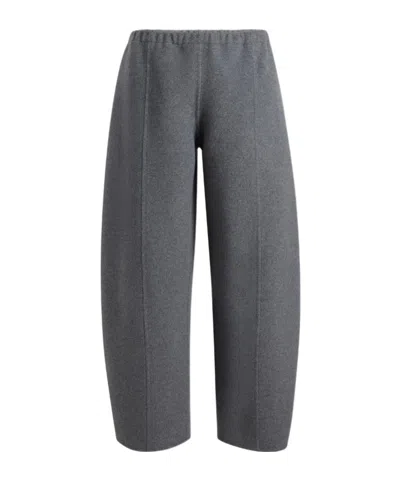 Khaite Elastic-waist Panelled Trousers In Gray