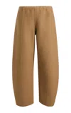 Khaite Clover Wool Balloon Pants In Tan