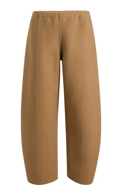 Khaite Clover Wool Balloon Pants In Tan