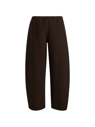 Khaite Clover Wool Trousers In Brown