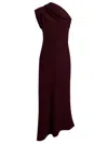 Khaite "coast" Asymmetrical Dress In Burgundy