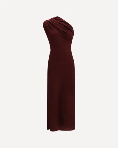 Khaite Coast Dress In Merino Wool In Burgundy